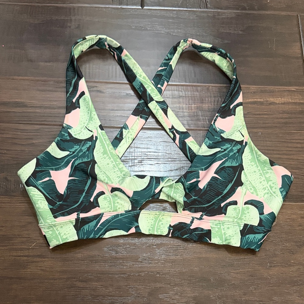 Wildfox bra Green and Pink Leaf Print